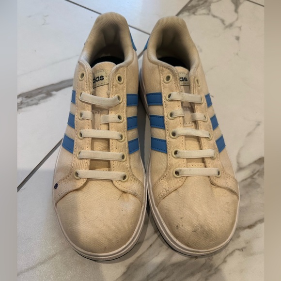 Adidas Kids Grand Court 2.0 Shoes - Cream and Blue - Kid 3 - Picture 2 of 5